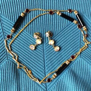 Swarovski necklace and earrings